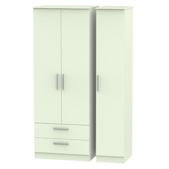 Contrast Tall 3 Door 2 Drawer Wardrobe